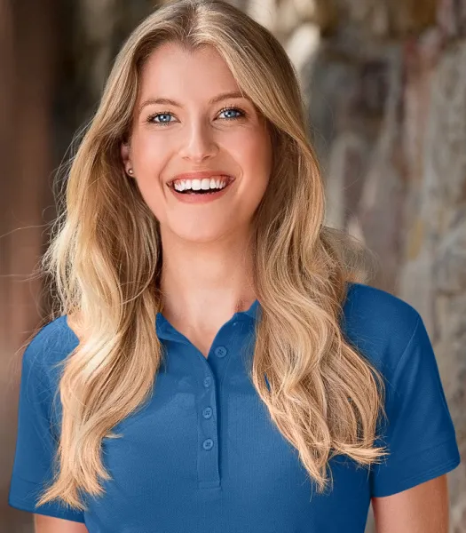 Moteriški elegantiški polo marškinėliai - Užsegimas 5 mygtukais