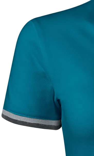 Ponios suknelė su apykakle - Trumpos rankovės su kontrastingomis juostelėmis