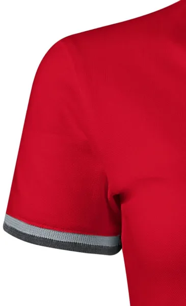 Ponios suknelė su apykakle - Trumpos rankovės su kontrastingomis juostelėmis