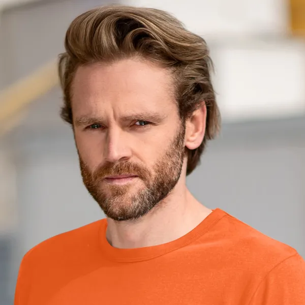 Patvarūs vyriški marškinėliai ilgomis rankovėmis - Klasikinė apvali iškirptė