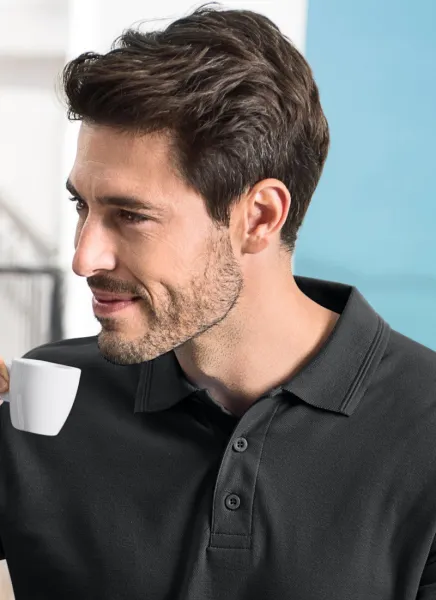 Vyriški polo marškinėliai ilgomis rankovėmis - Užsegimas 3 mygtukais