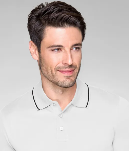 Vyriški elegantiški merserizuoti polo marškinėliai - 3 sagų užsegimas