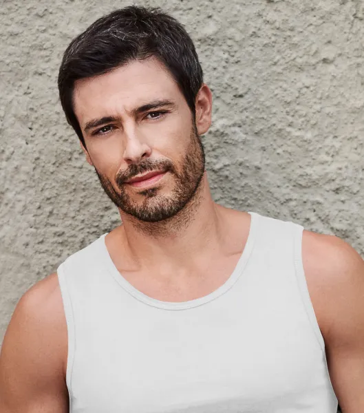 Vyriškas viršutinis tankas - Klasikinė apvali iškirptė