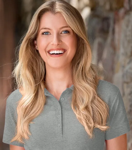 Moteriški elegantiški polo marškinėliai - Užsegimas 5 mygtukais