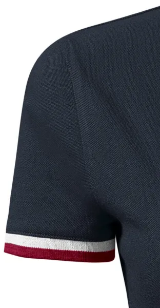 Moteriški polo marškinėliai su apykakle - Trumpos rankovės su kontrastingomis juostelėmis