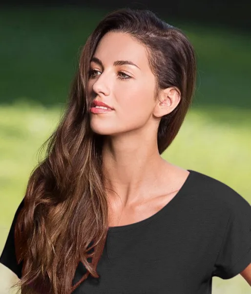 Moteriški ilgi marškinėliai / suknelė - Gilesnė apvali iškirptė