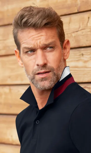 Vyriški polo marškinėliai su apykakle - 2 sagų užsegimas