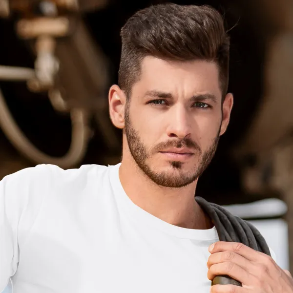 Patvarūs vyriški marškinėliai sunkesni - Klasikinė apvali iškirptė