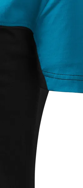 Dviejų spalvų medvilniniai marškinėliai - Iškirpti šoninėmis siūlėmis