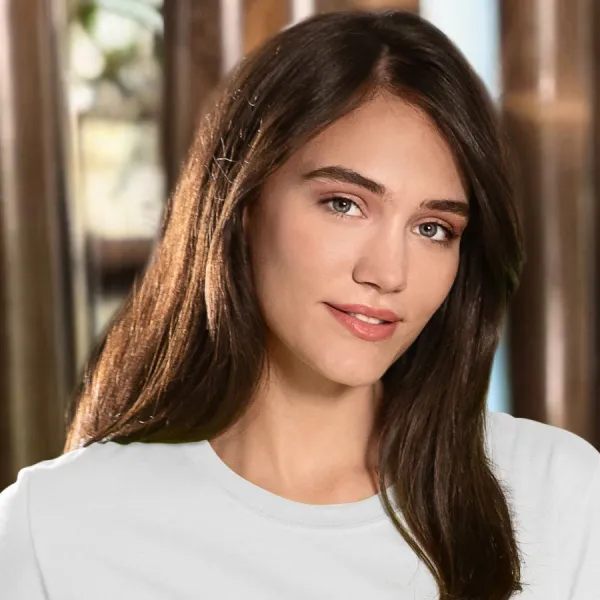 Moteriški klasikiniai marškinėliai - Klasikinė apvali iškirptė